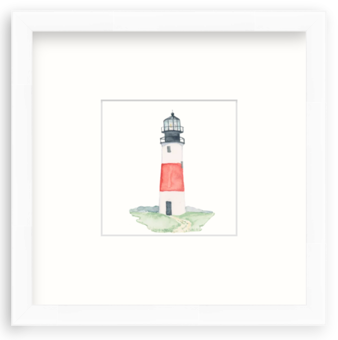 Trio of Framed Lighthouse Motifs - White Frames